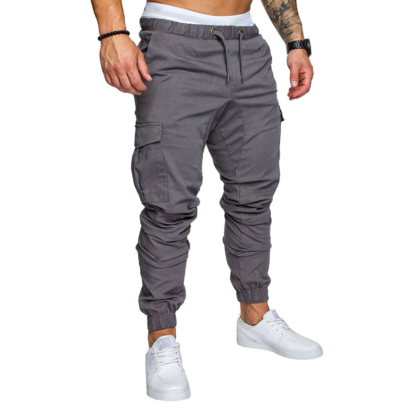 Men's Workwear Cargo Pants - Multi-Pocket Utility Trousers With Durable Woven Fabric, Year-Round Casual Pants_voghion.com