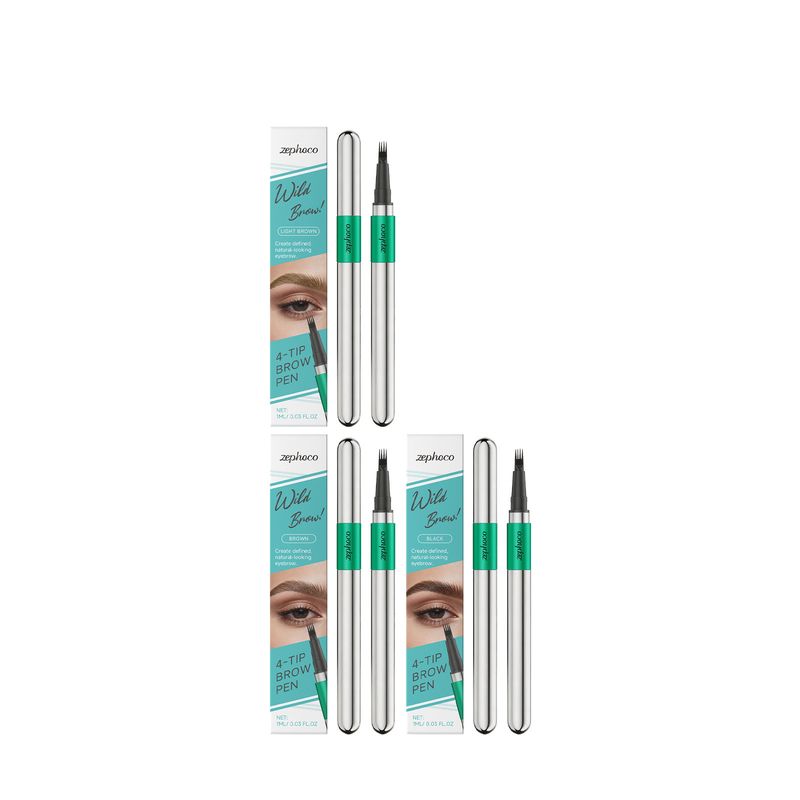 ZEPHOCO 3D Natural Four-Prong Series Beginner-Friendly Color-Intense Sweat-Proof Waterproof Wild Eyebrow Pencil_voghion.com