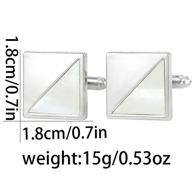 vendita calda moda semplice quadrato lega gemelli moda polsini chiodi bottoni camicia_voghion.com