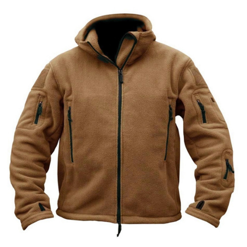 nuova giacca in pile caldo da esterno da uomo, giacca resistente al freddo, giacca con cappuccio in tinta unita, spedizione drop_voghion.com