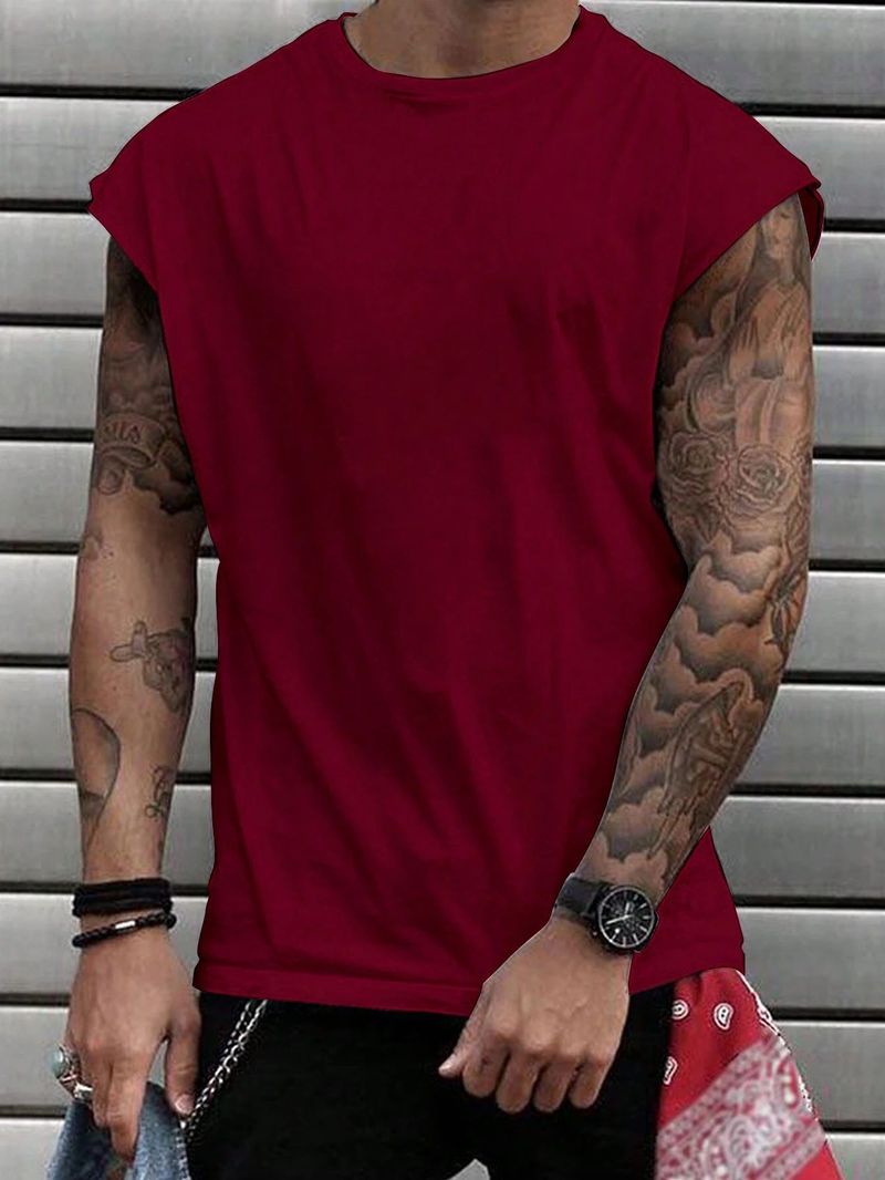 Erkek Giyim Örme File Fitness Spor Slim Yelek Koşu Dikey Çizgili Yelek_voghion.com