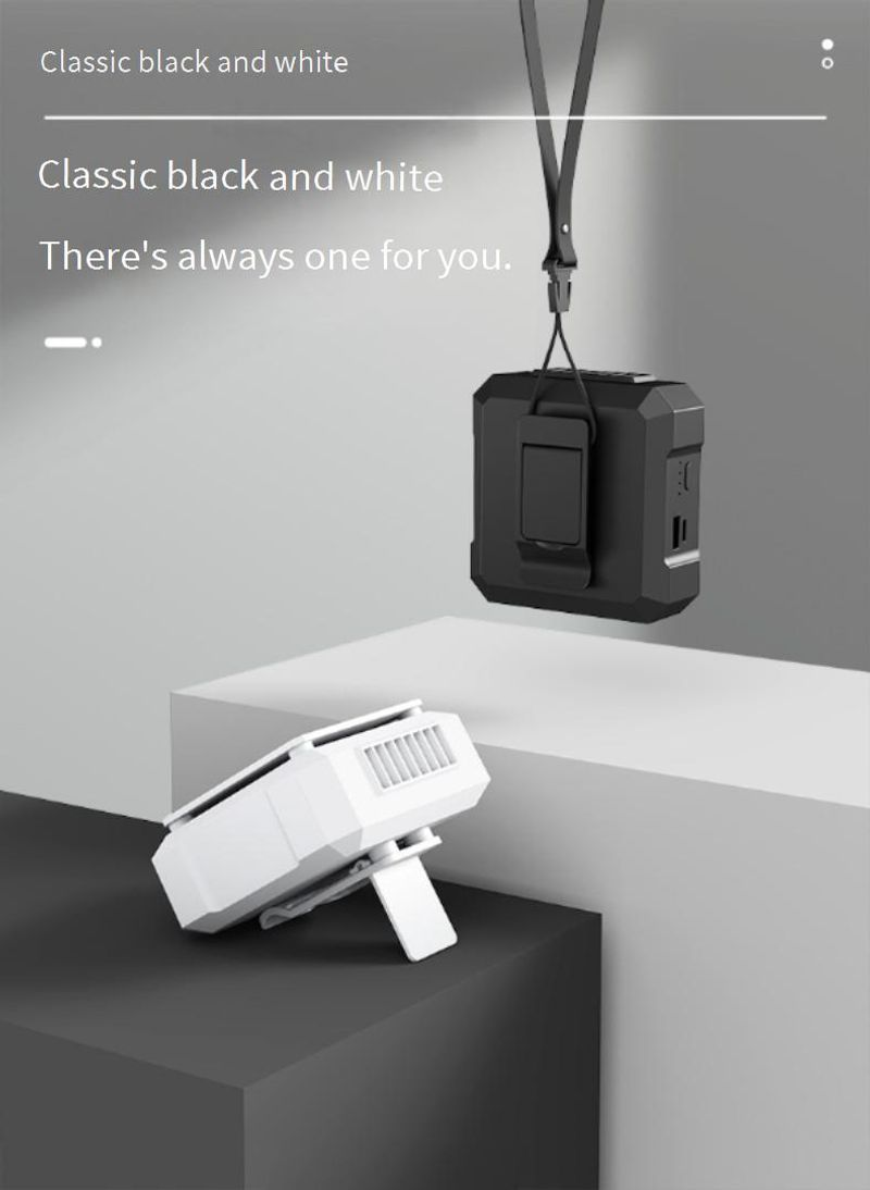 Utomhus hals hängande midja Long life belysning usb portabel laddning mini bladlös skrivbord liten fläkt_voghion.com