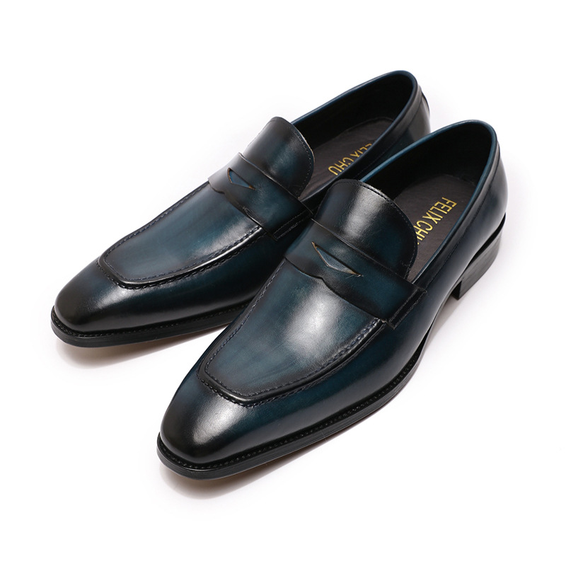Penny Loafers Echtes Inneres Handgefertigtes Business High-End Herren Formelle Schuhe Amerikanische Größe Reines Leder_voghion.com