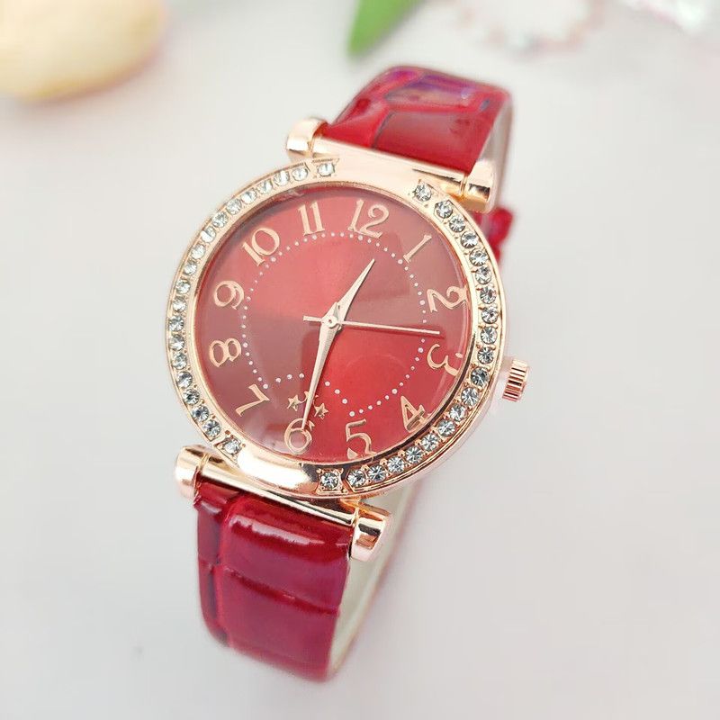 Licht, modieus, met diamanten bezette riem, sterrenhemel, hoogwaardig quartz dameshorloge_voghion.com