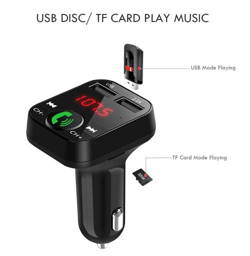 Kit mains libres sans fil Bluetooth pour voiture émetteur FM lecteur MP3 LCD chargeur USB Wenaxibe215_voghion.com