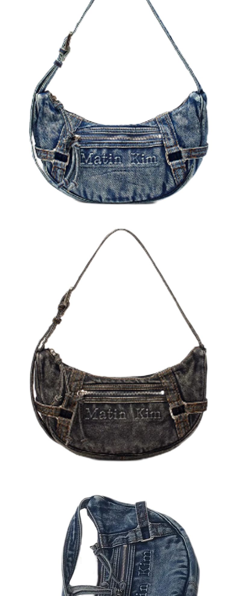 2025 Spring And Summer Korean Version Of The Crescent-shaped Dumpling Bag Crossbody Bag Small Women's Shoulder Denim Handbag Leather Goods Fashionable_voghion.com