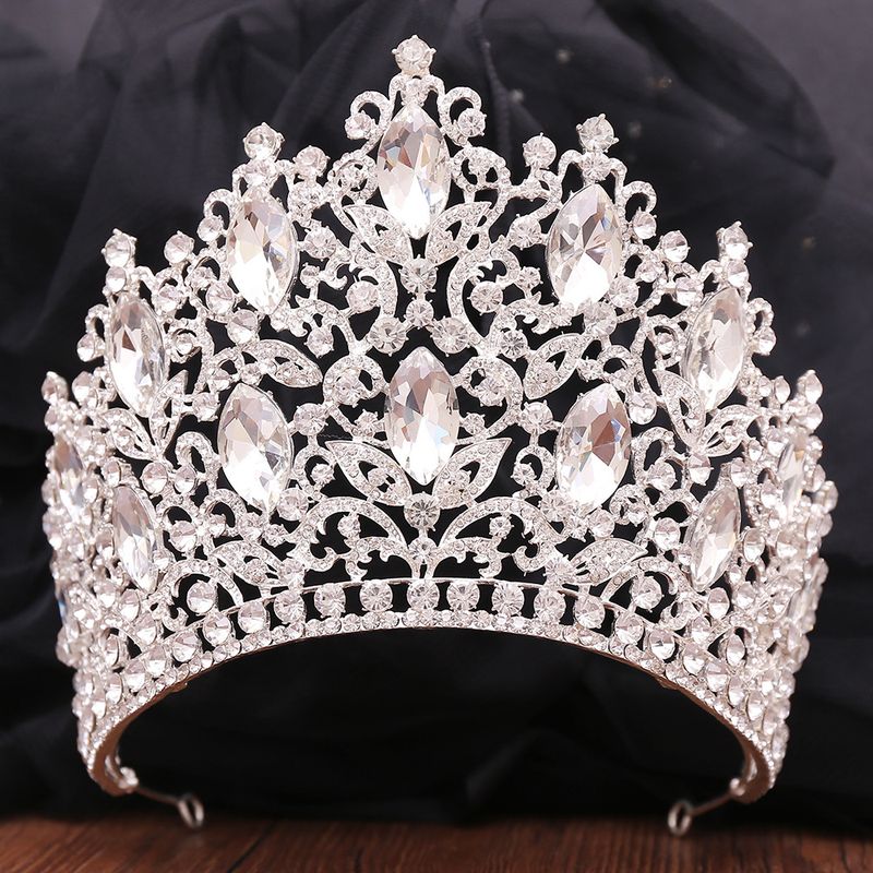 Accessoire de cheveux de mariée MariageMariage Grand diadème en cristal Ensemble de feuilles de forêt de luxe Diadème de mariée en strass_voghion.com