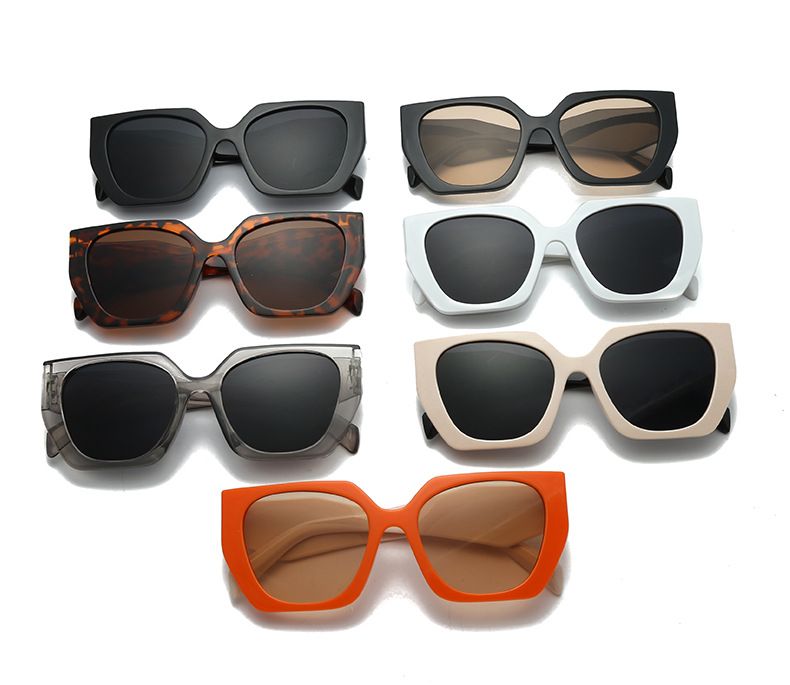 Blue Plus Sunscreen Sunglasses Trendy Personality Full Frame Square Frame Sunscreen Ins Style PC Sunglasses_voghion.com
