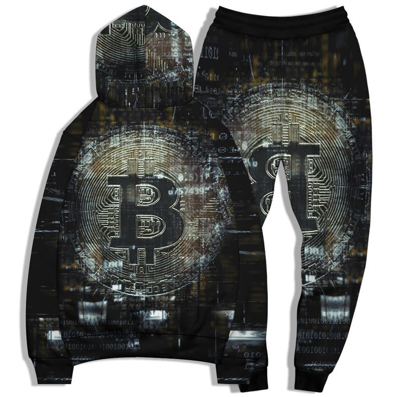 Felpa da uomo con stampa a lettere 3D alla moda, con coulisse, felpa da coppia, set da due pezzi_voghion.com