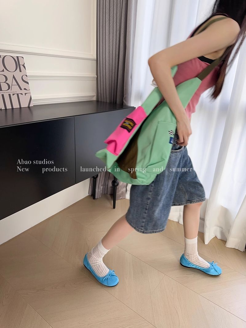 fund plat Mary Jane albastru degetul rotund gura superficială balet cu un picior, moale și confortabil mic_voghion.com