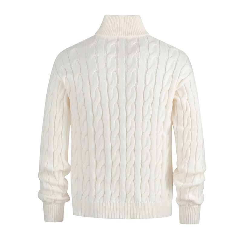 Men's Half-Zip High Collar Sweater – Business Casual Knit For Autumn & Winter Men's Clothing_voghion.com