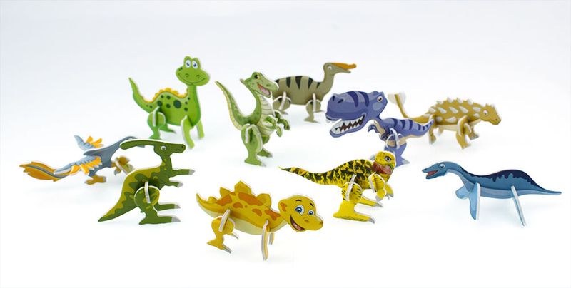 Children's paper 3D puzzle cute cartoon dinosaur shape 3D small puzzle toy gift food small puzzle_voghion.com
