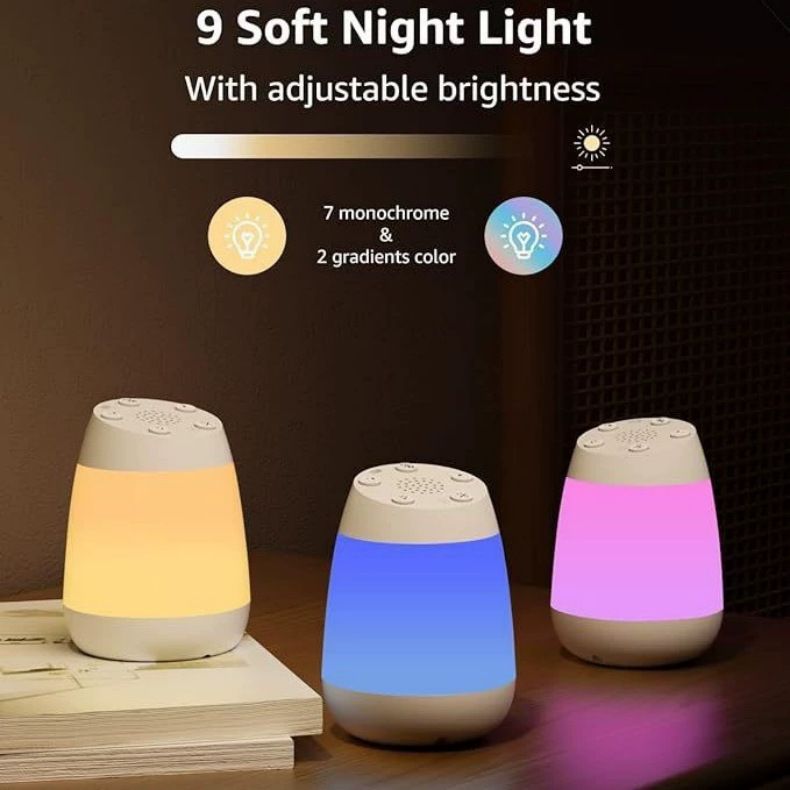 Máquina de ruido blanco, artefacto para ayudar a dormir a bebés, lámpara de luz cálida para ayudar a dormir, reproductor de música, ayuda para dormir_voghion.com