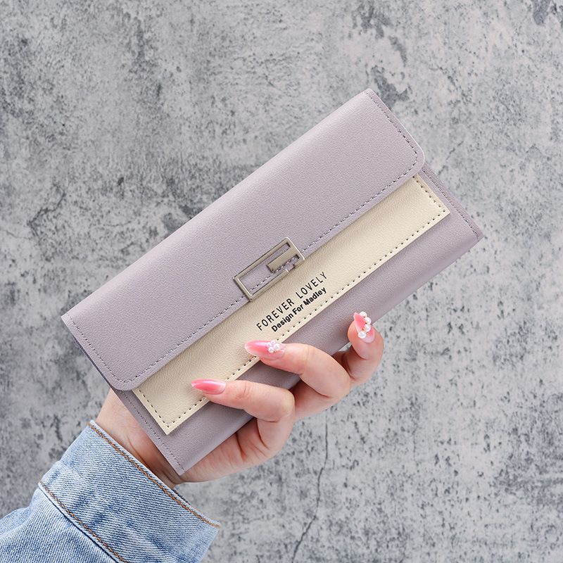 Long Wallet Ladies New Tri-Fold Clutch Multi-Functional Pu Bag Wallet_voghion.com