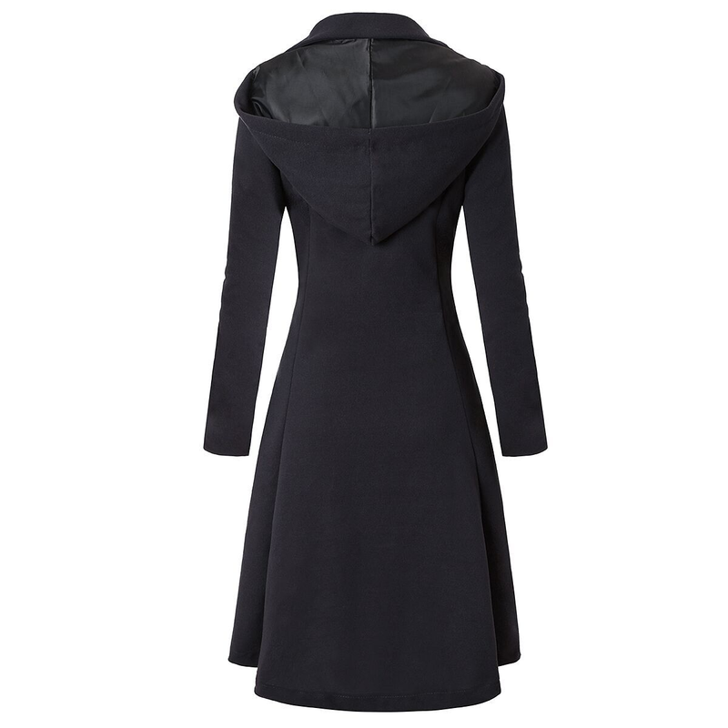 Goth Overcoat Trench Coat 2022 Gothic Long Slim Asymmetric Lapel Collar Button Elegant Y2k Streetwear Egirl Vintage_voghion.com