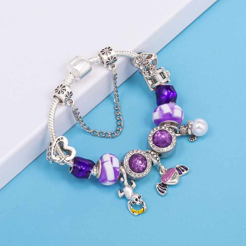 Charm Bracelets Crystal Beaded Bracelet Purple Oil Drop Love Pendant Bracelet Princess Romantic Fantasy Starry Sky Bracelet_voghion.com