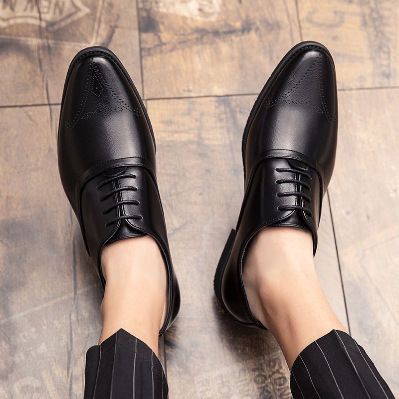 Scarpe da sposa da uomo in pelle traspiranti, stile coreano, alla moda, casual, formali, britanniche, brogue, taglia grande_voghion.com