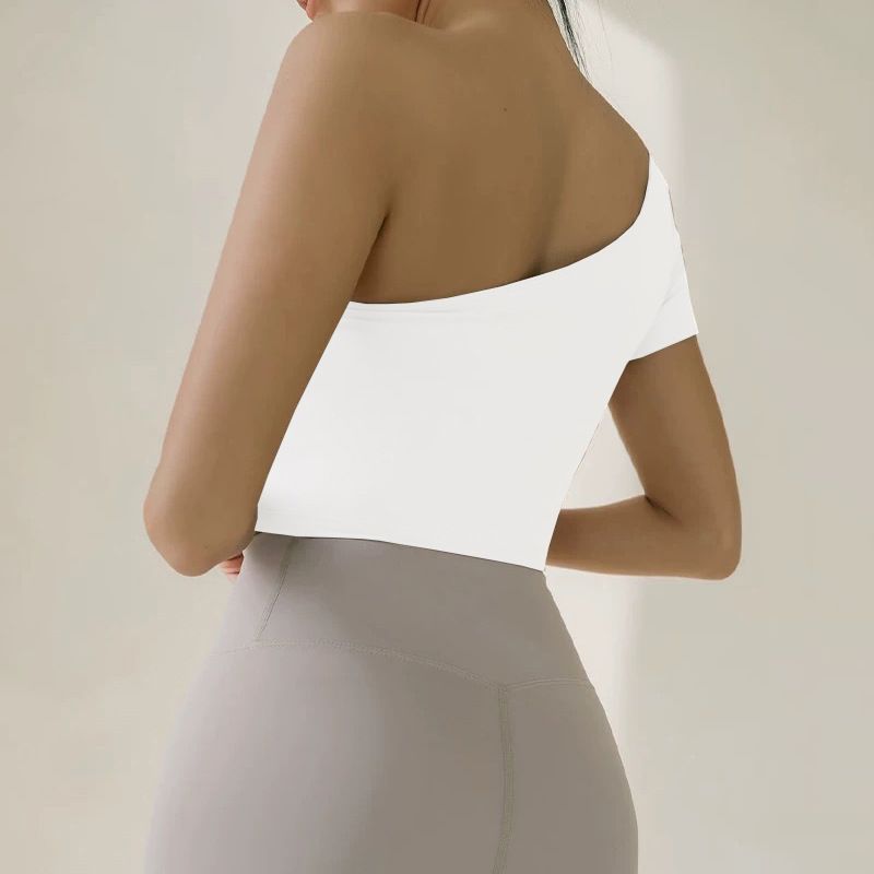 Neues Sport-Fitness-Top mit Brustpolstern, schulterfrei, ärmellos, hoch tailliert, hochelastisch, schnelltrocknende Weste für Damen_voghion.com