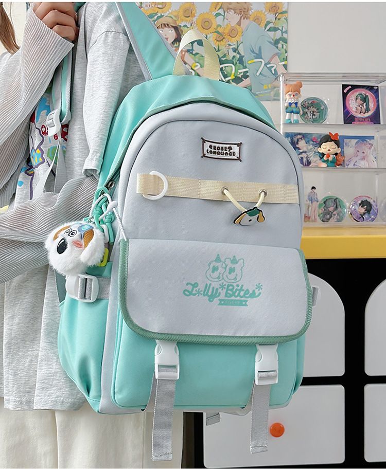 Stijlvolle unisex rugzak voor studenten - lichtgewicht nylon schooltas met gevoerde banden en levendig kleurenblokontwerp_voghion.com