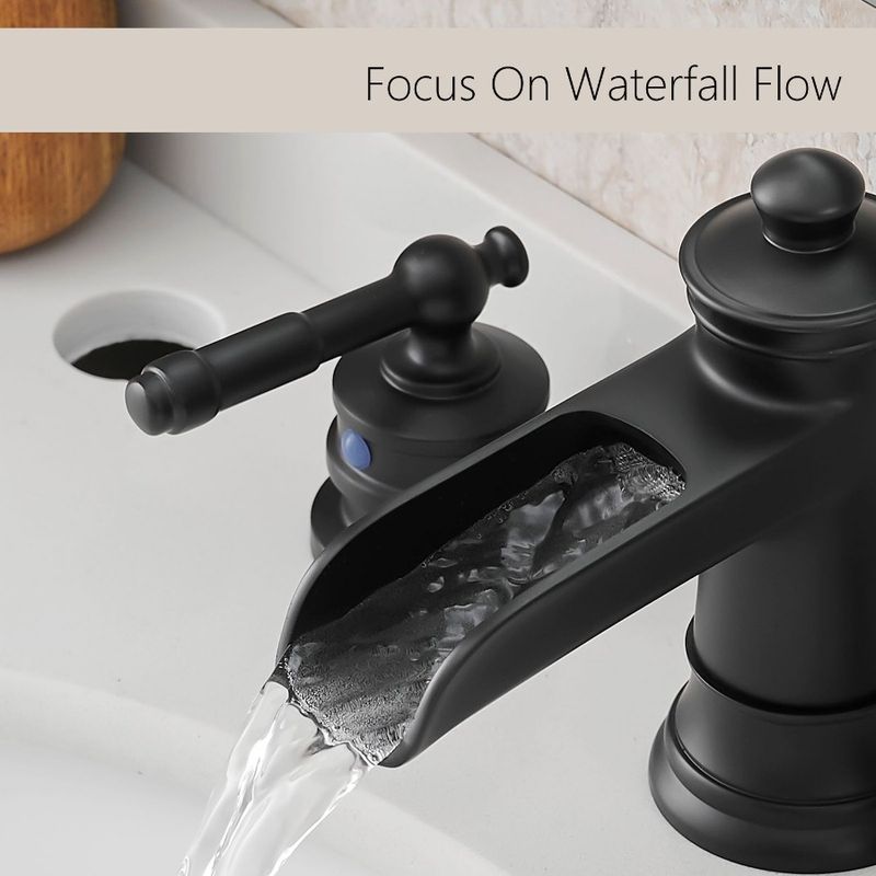 Diffuso con leva del rubinetto 8 rubinetto doppio lavandino lavandino per maniglia bagno vasca 3 rubinetti foro nero fino a pollici scarico pop bagno_voghion.com