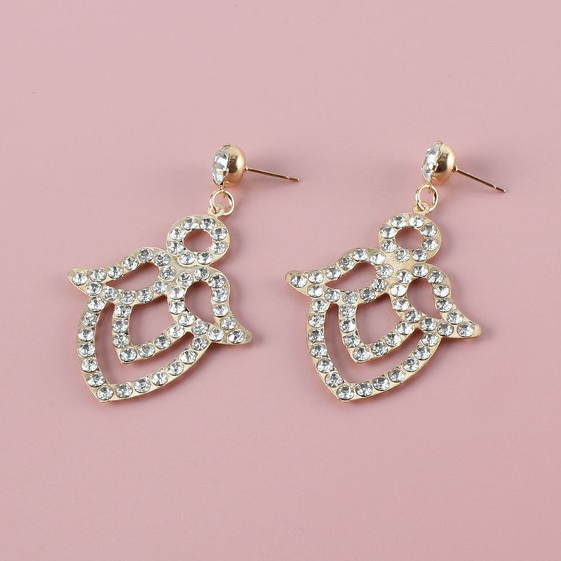 Women’s Jewelry Set Fashion Exaggerated Retro Alloy Diamond Earrings Fashion Simple Personality Geometric Earrings_voghion.com