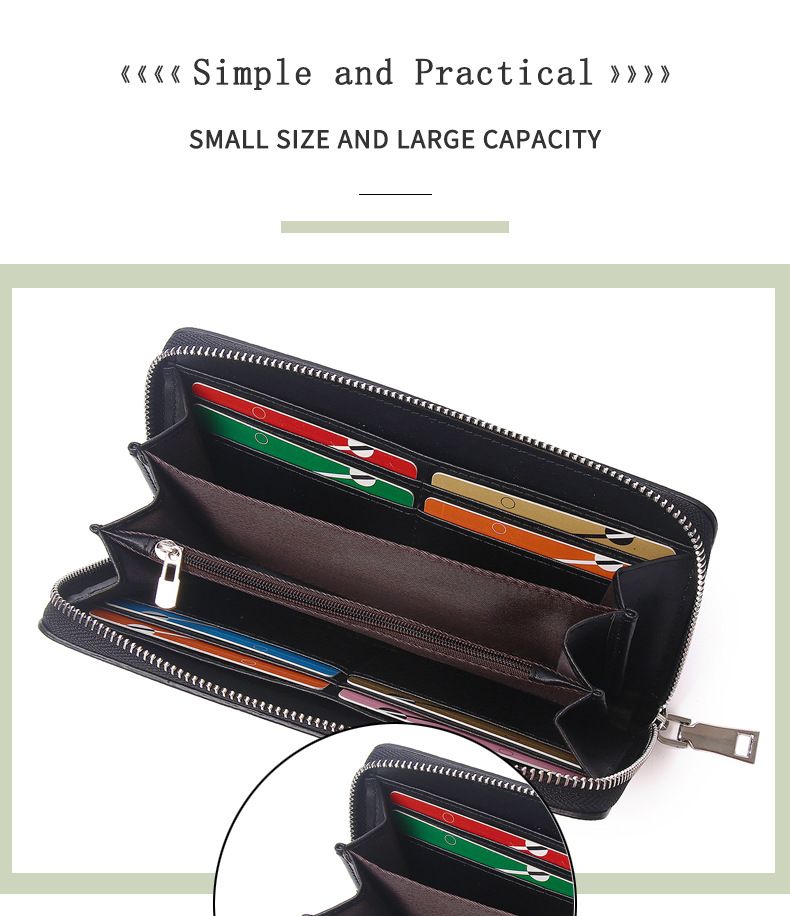 Cell Phone Bag Clutch Bag Portable Storage Bag New Style Multi Card Slot Large Capacity Zipper Mobile Phone Bag Retro Long Wallet_voghion.com