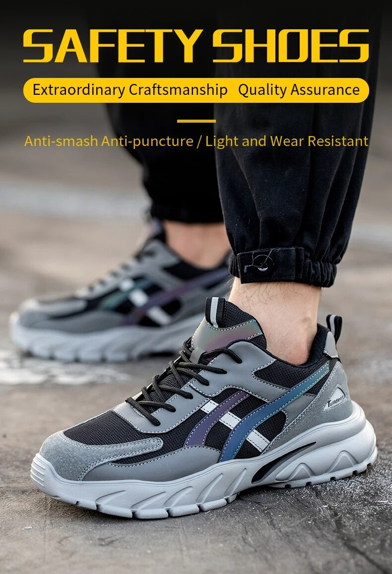 Arbeitssicherheitsschuhe Herrenstiefel Damen Stahlkappe Sportschuhe Pannensicher Crash Proof Leicht Verschleißfest Industrie_voghion.com