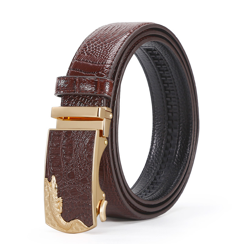 VOOTHOST Fashion Automatic Buckle Belt Men Cowhide Genuine Leather Belt Jeans Strap Men's Casual Business Belts F0016_voghion.com