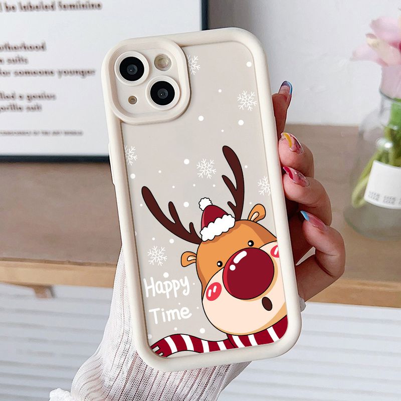 Carcasă de telefon moale TPU pentru Xiaomi 14T 13T 11T 12T 12 13 Pro Lite Poco X6 F6 M6 X5 F5 Pro Crăciun Fericit Elk Zăpadă_voghion.com