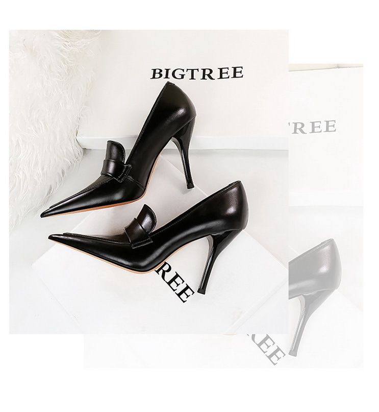 958-1 Wind Women's Pointed Toe, Shoes, High Heels, Slim Fit, Deep Mouth Single Shoes_voghion.com