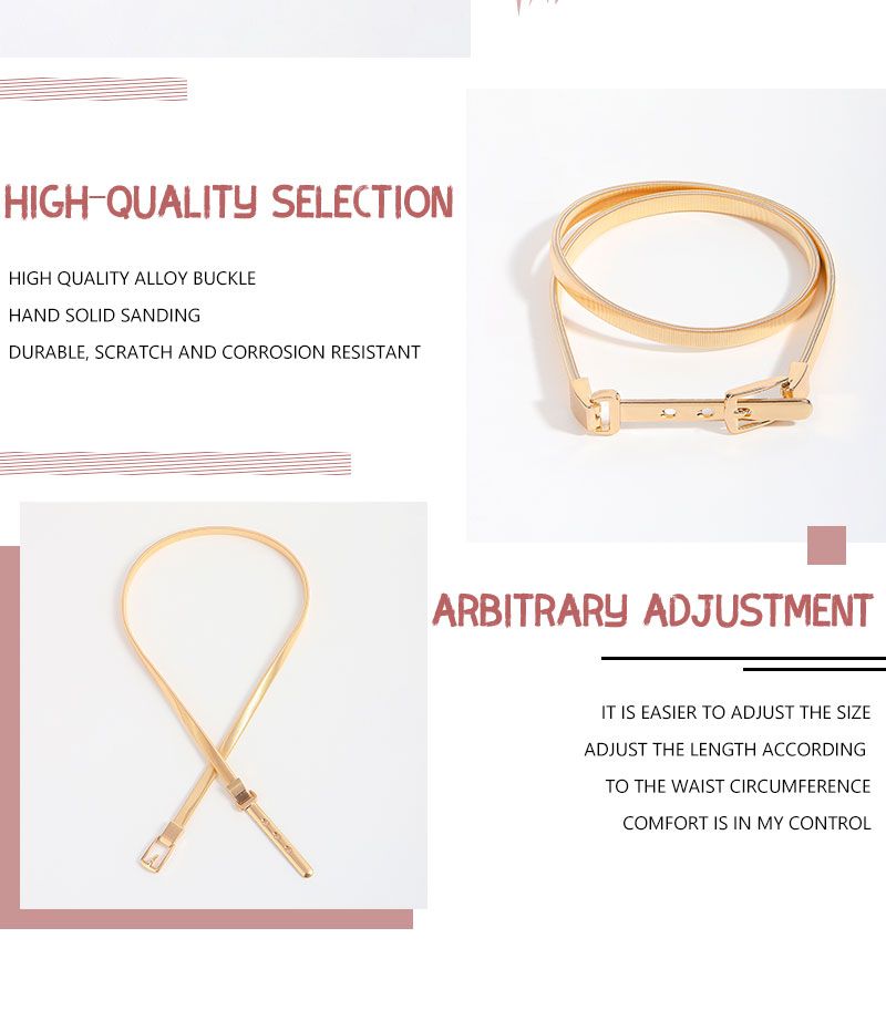 HOT Desinger Fasion Women's Metal Fashion Elastic Spring Waist Chain gold color 1 pcs_voghion.com