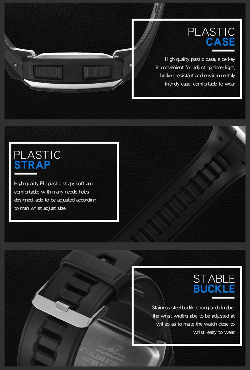 Orologio sportivo da uomo, militare, quadrato, digitale, orologio elettronico da uomo, LED, allarme, orologio da polso impermeabile, Dropshipping, nuovo_voghion.com