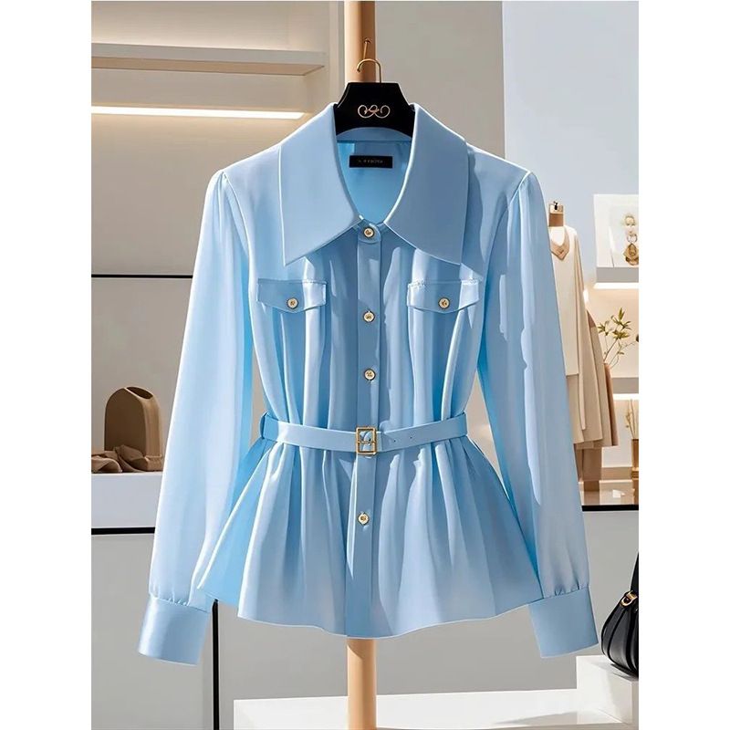 Women's Clothing Fashion Suit 2024 Early Autumn New French Style Beautiful Light Luxury Temperament Mature Style Age Reducing Waist Long Sleeved Shirt_voghion.com