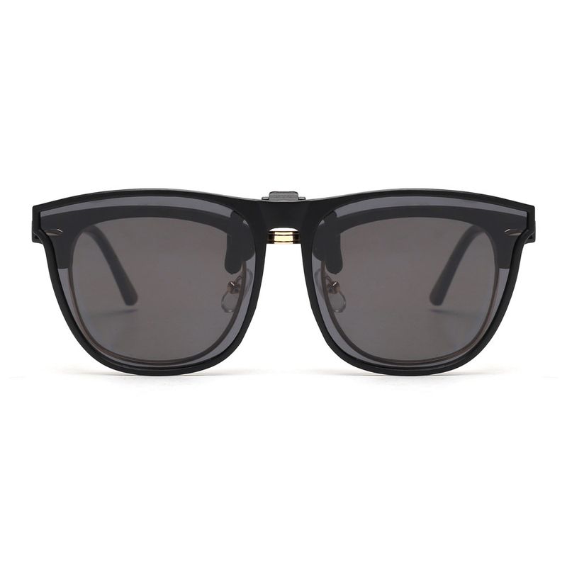 JM Übergroße polarisierte Sonnenbrille zum Anklipsen, modisch, quadratisch, für Damen und Herren, groß, zum Aufklappen, UV400_voghion.com