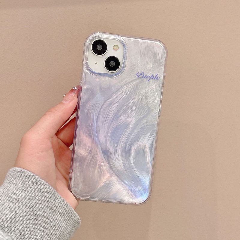 Feather yarn gradient pink purple for iPhone15Pro Japan and South Korea 13promax 12Pro phone case 14pro_voghion.com