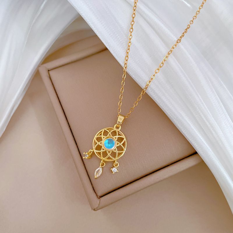 】 Silk 【 Sky Laying Dream Net Light Luxury Charm Gorgeous Full Diamond Necklace Women's Versatile Clavicle Titanium 【 】_voghion.com