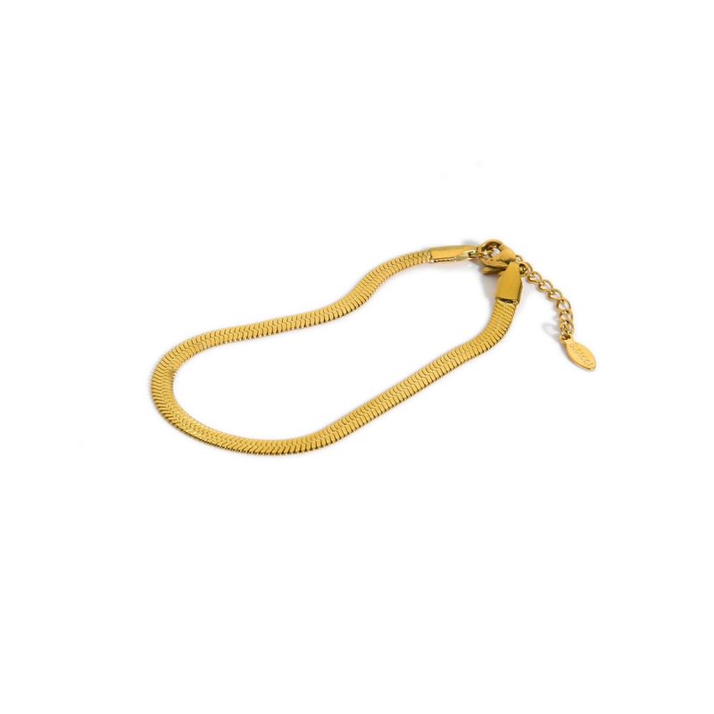 INS Style Fashion Versatile Stainless Steel Gold-Plated Snake Bone Chain Anklet Jewelry For Women_voghion.com