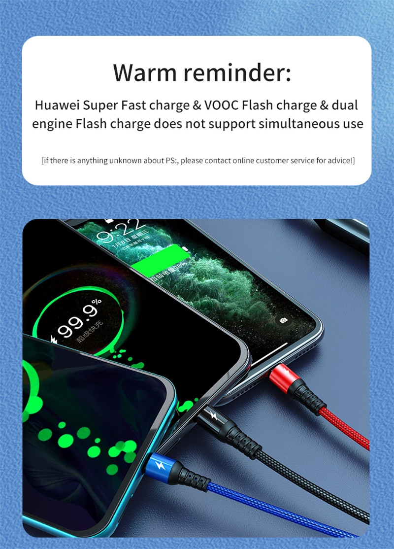5A 3-in-1-Schnellladekabel USB Typ C für iPhone 14 13 Pro Max USB A auf 8-poliges Mini-TypC-Kabel für Huawei S_voghion.com