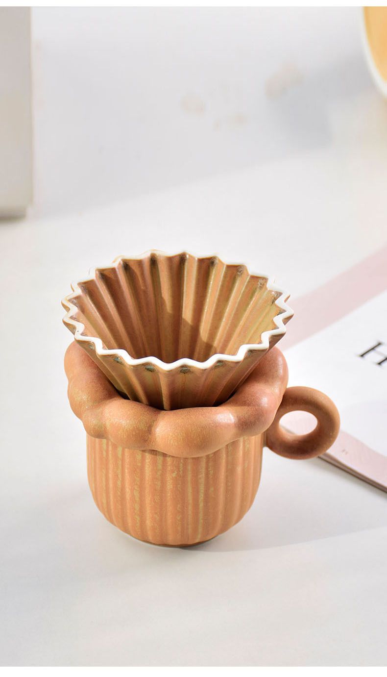 Unique Japanese Style Creative Afternoon Tea Breakfast Hanging Ear Coffee Latte Art Cup And Saucer_voghion.com