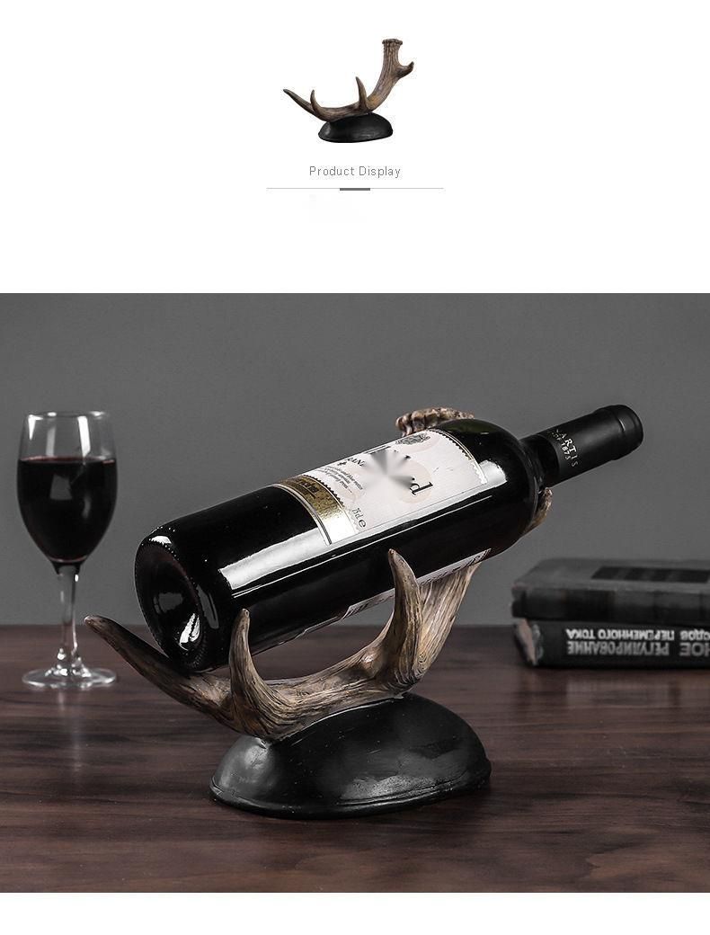 European Style Antler Cabinet High-end Home Entrance Liquor Bottle Wine Rack Decoration_voghion.com