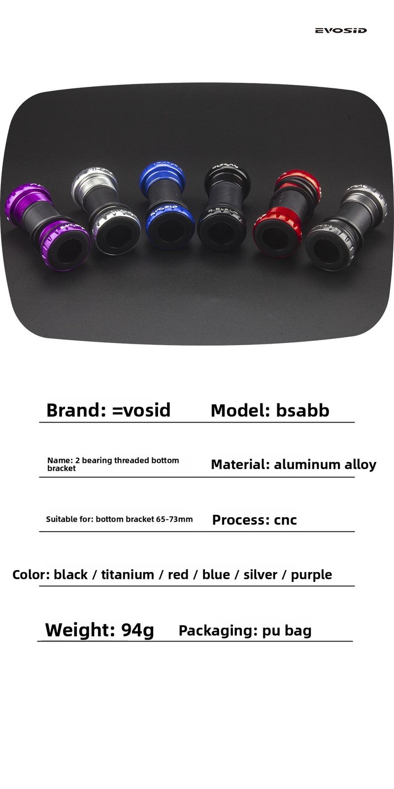 Mountainbike-Rennradlager, hohl, integriert, Kurbelgarnitur, Einschraubgewinde, BSA-Press-in-Tretlager_voghion.com