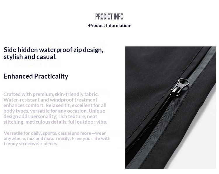 001 Spring And Autumn Outdoor Waterproof Hiking Men, Functional Zipper Straight-Leg Cargo Casual Pants For Men_voghion.com