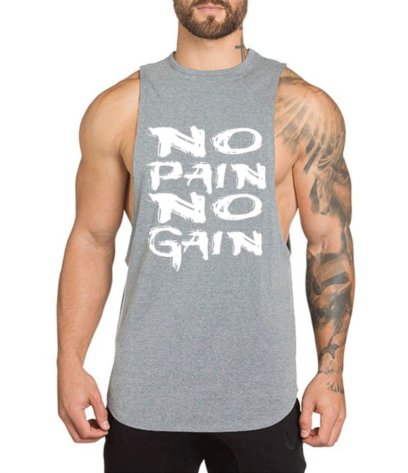Sports Sleeveless Loose Fitness Running Breathable Training English Vest Cotton_voghion.com