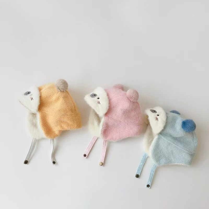 Babymütze Winter Niedlich Super Niedliche Baby-Fleece-Ohrenmütze Jungen und Mädchen Verdickt Warm Kinder Lei Feng Mütze_voghion.com