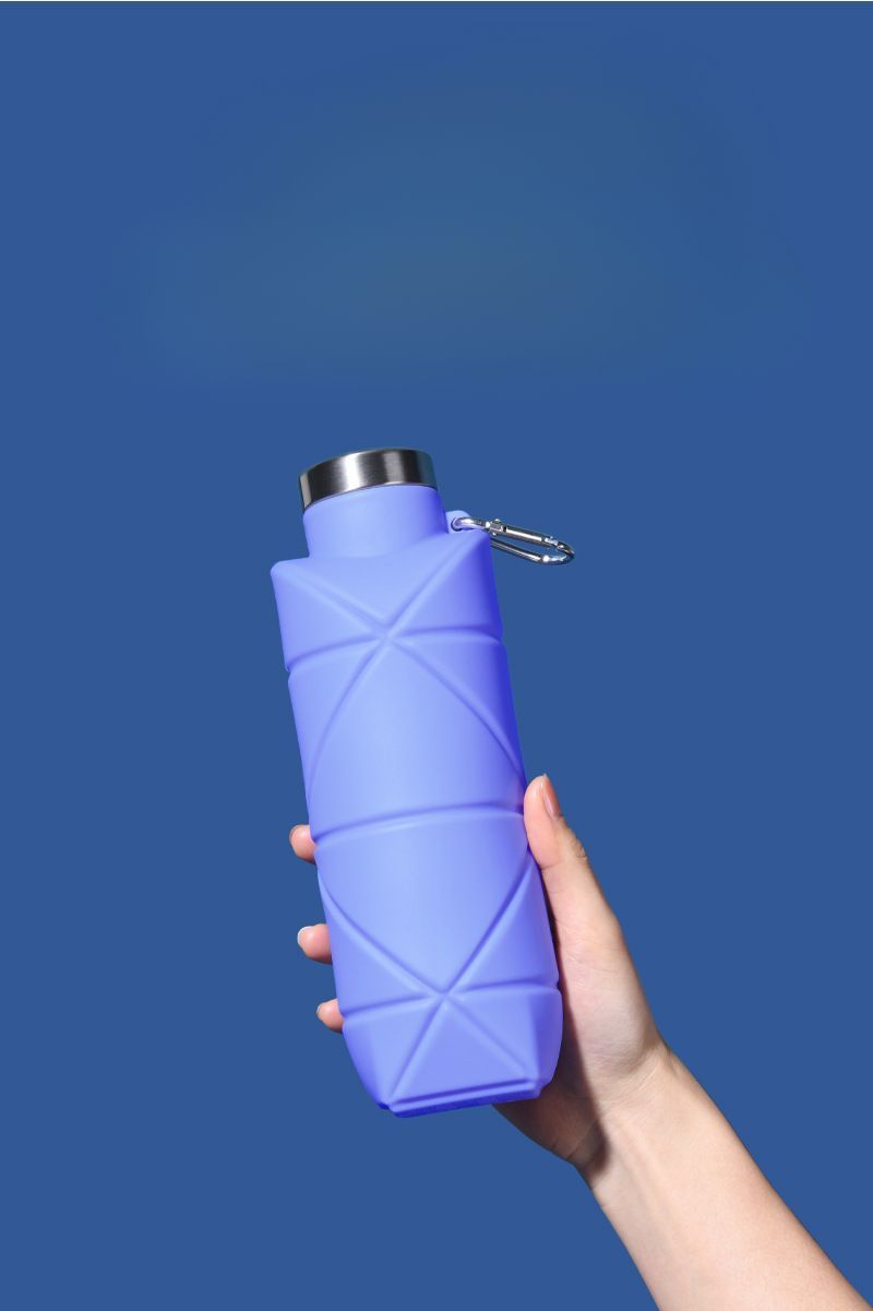 Silicone Foldable Water Storage Cup Food Grade Sports Outdoor Retractable With Lid Anti-scalding Travel Cycling_voghion.com