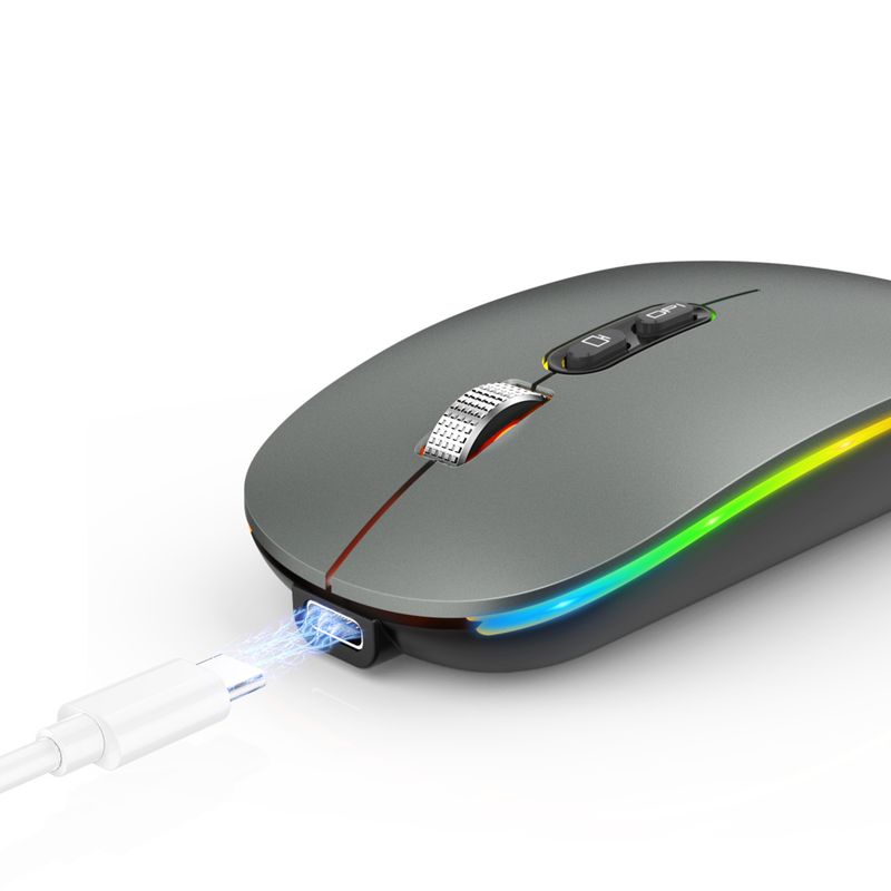 Viper BM110 Wireless Charging Gaming Mouse – Silent RGB Optical Mouse With Bluetooth, 1600DPI, 4-Way Scroll, Ergonomic Design For PC/Laptop_voghion.com