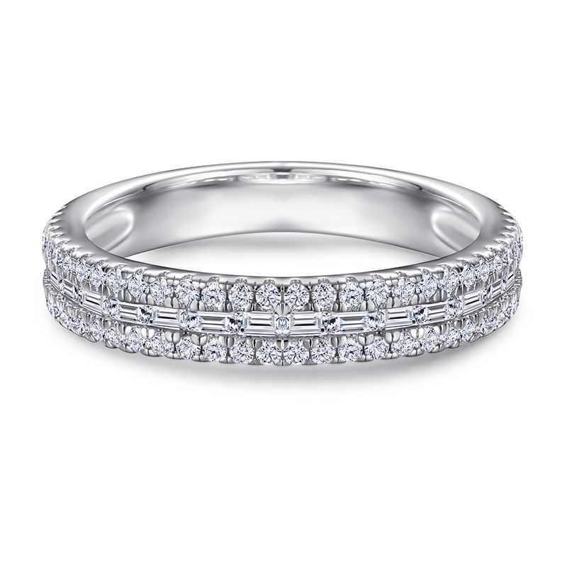 Women's Jewelry Sterling Silver Combination Ring Set Proposal Wedding Ring Princess Square S925 Silver Ring Set_voghion.com