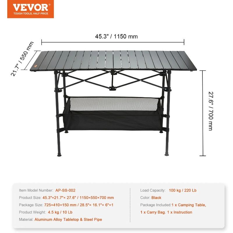Tables Steel Side Fold And Portable With Work Table Table Aluminum Ultra Table Compact Camping Lightweight Folding Outdoor Up_voghion.com