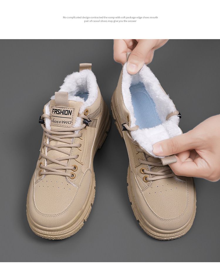 Scarpe invernali da uomo in pile spesso e caldo cotone, stivali Martin da uomo con plateau e stivali da neve per esterni_voghion.com