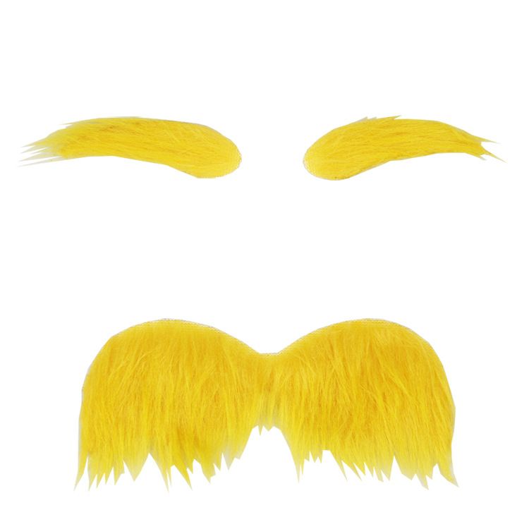 Halloween-Make-up-Tanzrequisiten, Partyzubehör für Auftritte, gelbe simulierte Augenbrauen, Bärte und Opa-Kostüme_voghion.com